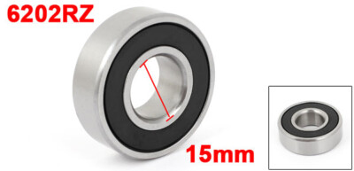 Uxcell 6 Pack 6202 2RS Deep Groove Ball Bearings, 15x35x11mm