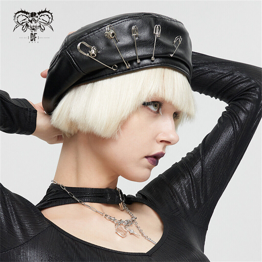 Devil Fashion Black Gothic Punk Faux Leather Stylish Pin