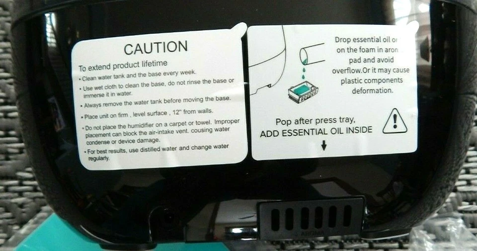 iTvanila Ultrasonic Humidifier with 2.5 L Water Tank HU-Cpro Black NIB - Image 3 of 4