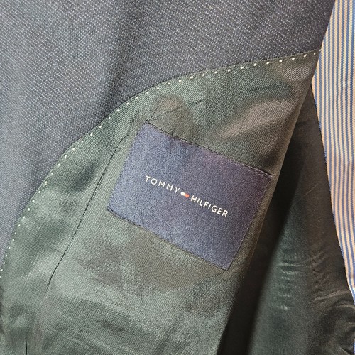 Tommy Hilfiger Suit Blazer Sport Coat Men 48R Wool 2-Button Textured Black - Picture 11 of 21