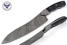 DAMASCUS STEEL CHEF KITCHEN KNIFE WITH MICARTA & DAMASCUS STEEL HANDLE - ZS 27
