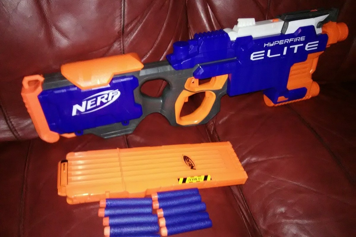 NERF N-strike Elite Hyperfire Blaster With 10 Darts and Clip Fires