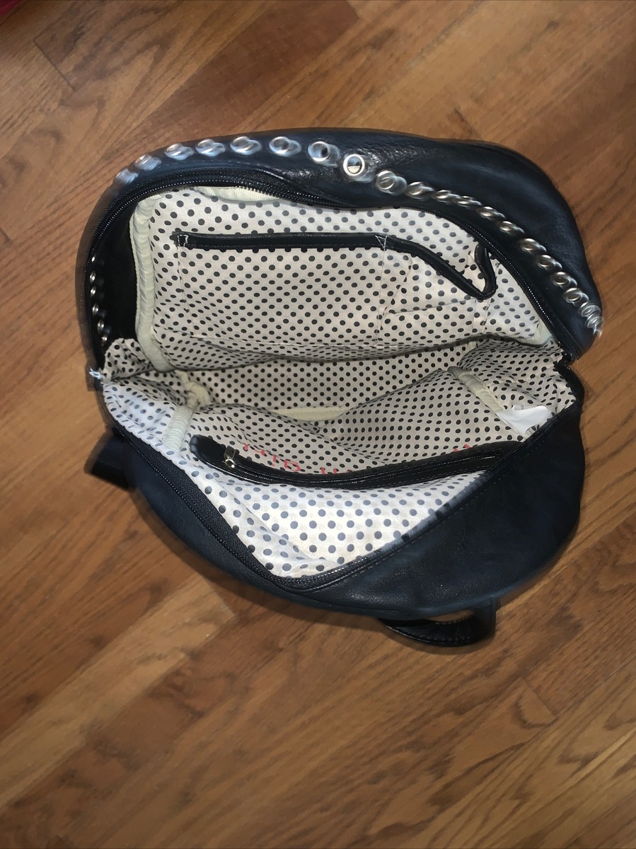 Madden Girl Black Faux Leather Backpack with Silver Grommet Details MADDEN GIRL ISIS SMALL BACKPACK BLACK | eBay main image 3