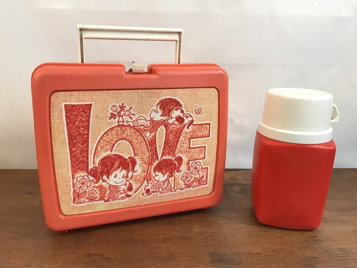 Vintage plastic lunch boxes with thermos sales