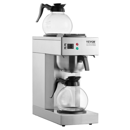 VEVOR 12 Cups Commercial Drip Coffee Maker with 2 Glass Carafes and 2 Warmers - Picture 9 of 12
