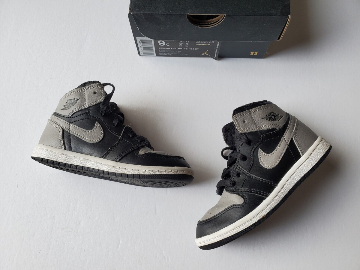 Size 9C TD - Nike Air Jordan 1 Retro High Shadow OG BT TD 2018 