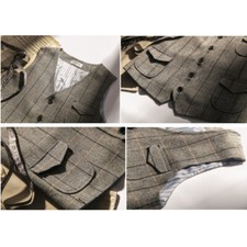 Gilet Da Uomo In Mistone Di Lana Retro A Righe Herringbone