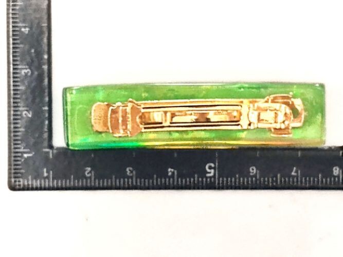 CHANEL Vintage Logo Rainbow Multicolor Barrette Hair Clip Hairpin