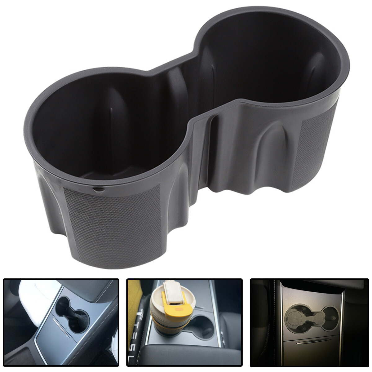 Car Console Cup Holder Drink Storage Box Organizer for Tesla Model 3/Y Container