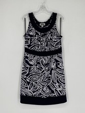 Intermission Sleeveless Navy Blue White Print Dress Stretch Women’s Size 14