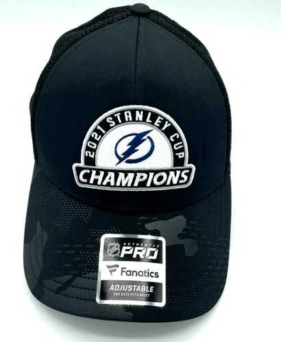 Tampa Bay Lightning 2021 Stanley Cup Champions Hat - Authentic Pro On Ice Hat