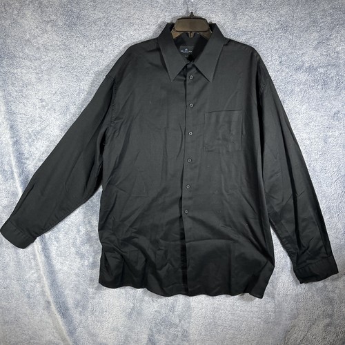 Camisa negra con botones Kenneth Cole Reaction vintage para hombre talla 17,5 36-37 XL - Imagen 8 de 17