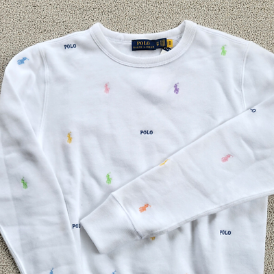Polo Ralph Lauren Women All over Pony Fleece Sweatshirt XS