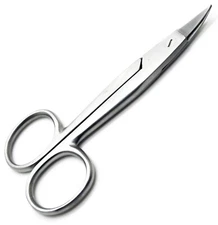 Curved Crown Scissors 4.5" Tip 2 cm Stainless Steel Periodontics Instruments