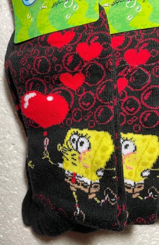 Pantaloni quadrati vintage 2001 SpongeBob migliori calzini di San Valentino di sempre - set di 3 - adulti - Foto 2 di 5
