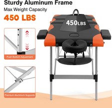 BestMassage Adjustable 3 Fold Aluminium 84" Massage Table