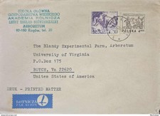KV)1960, POLAND, CIRCULATED PRINTED MATTER COVER, SENT FROM THE ROGÓW ARBORETUM