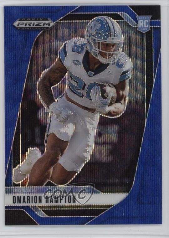 2025 Panini Prizm Draft Picks Blue Wave Prizm /299 Omarion Hampton #74 19l7