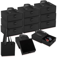 Luxury Jewelry Gift ,12 Pack Velvet-Lined Jewelry Organizer Compact Drawer Je...