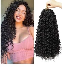 Curly Black Synthetic Pre-Looped Hair Extensions 21-30in Body Wave for Women