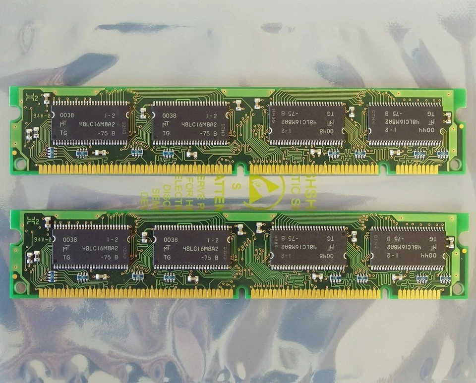 Set 2x Siemens SIE1664133G07MT-US-B2B08D 128MB 256MB PC133 168-pin DIMM SDRAM - Bild 2 von 2