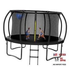 Trampoline 8FT 10FT 12FT 14FT 16FT, Outdoor 14 ft Black basketball hoop