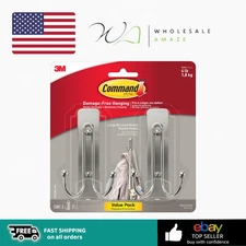 Command Large Double Hooks, 2 Hooks & 2 Command Strips-‎17036BN-‎17036BN-2ESAZ