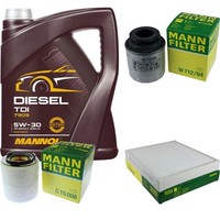 Inspektionspaket 5L Mannol Diesel TDI 5W-30 FüR VW Polo 1.2 TSI 1.4 GTI Audi A1