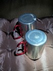 Set Of Two Campfire Drinking Team Mugs, Stainless Steel, Red Caribbeaner Handle — photo 7