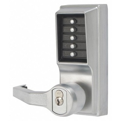 Simplex Ll1021s26d41 Mechanical Push Button Lockset, Satin Chrome, 1-3/8'' To