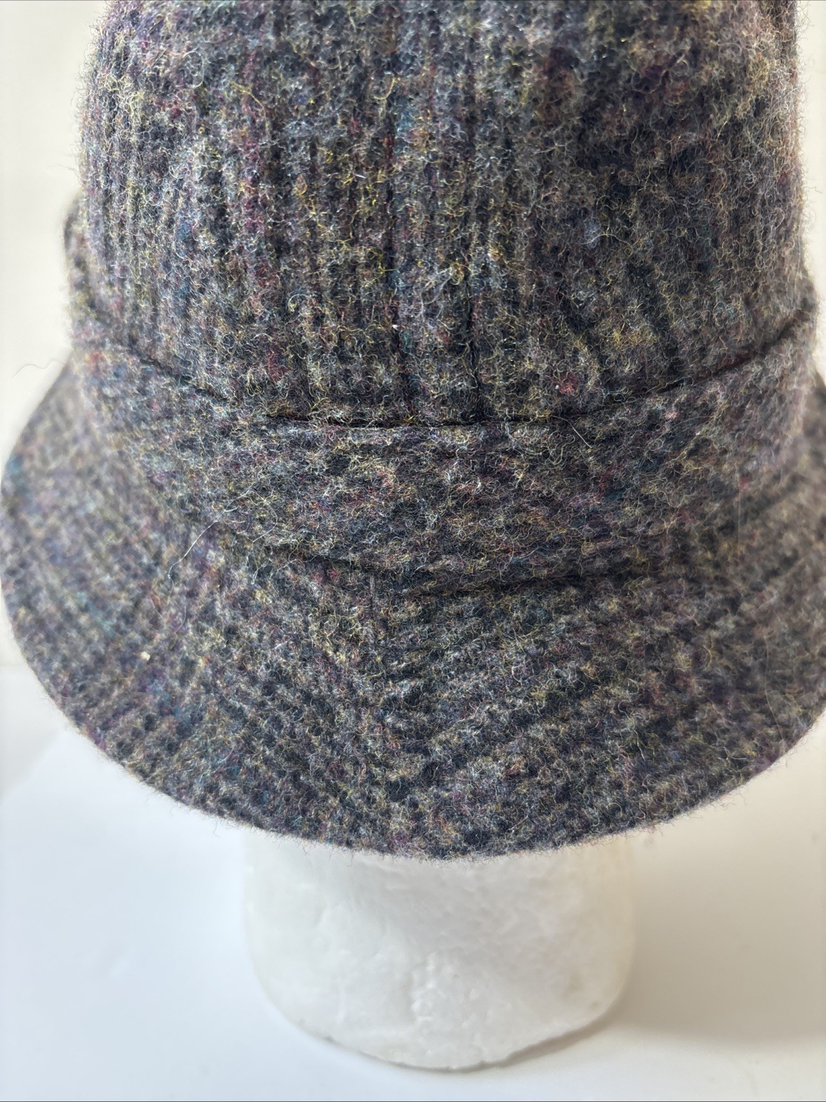 Vintage Pendleton Gray Wool Fedora Herringbone Bu… - image 6