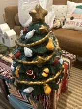 Vintage Christmas Tree Ceramic Cookie jar