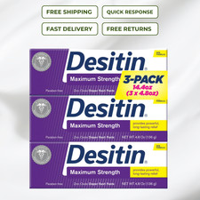 Desitin Maximum Strength Diaper Rash Paste 4.8 oz 3 pk Free Shipping