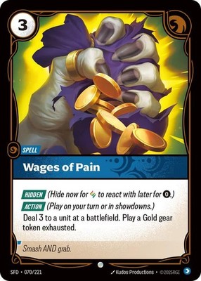 Wages of Pain | 070/221 | Riftbound | Spiritforged | Normal | 50% off 2nd Item
