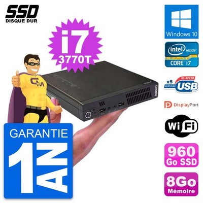 Ultra Mini PC Lenovo M72e Tiny USFF i7-3770T RAM 8GB SSD 960GB Windows 10 Wifi