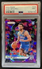 2024-25 Panini Prizm Ajay Mitchell RC Purple Ice Rookie #/149 Thunder PSA 9