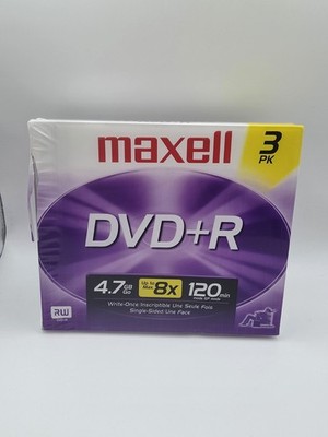 Maxell DVD + R Data Video 3 Pack Recordable Media NEW