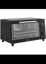 Homcom Mini Electric Oven 9L 50W with Timer and Adjustable Temperature, Black.