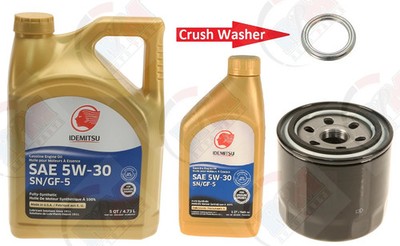 6QTS. IDEMITSU 5w-30 SYNTHETIC Oil + Oil Filter + CRUSH Washer for MITSUBISHI
