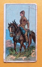 c1890s American Tobacco Co MILITARY UNIFORMS "D" Card:  16th LANCERS, PRIVATE
