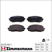 Zimmermann 24275.165.1 Bremsbelagsatz FüR Hyundai Kia I20 I10 Picanto Pb Pbt Pa