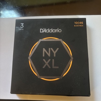 Three sets D'Addario NYXL1046 Electric Guitar Strings;  (3-Pack) gauges 10-46