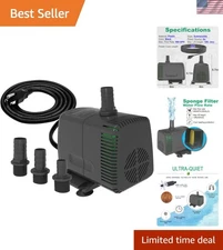 Submersible Pump 880GPH 3500L/H 60W Ultra Quiet with Over Heating Protection ...