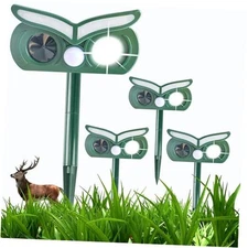 2Pack Solar Ultrasonic Animal Repellent Outdoor Deer Repellent Devices with 4