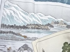 7666433: JAPANESE KIMONO / ANTIQUE MENS HAORI / SILK / TSUMUGI / 53 STATIONS OF