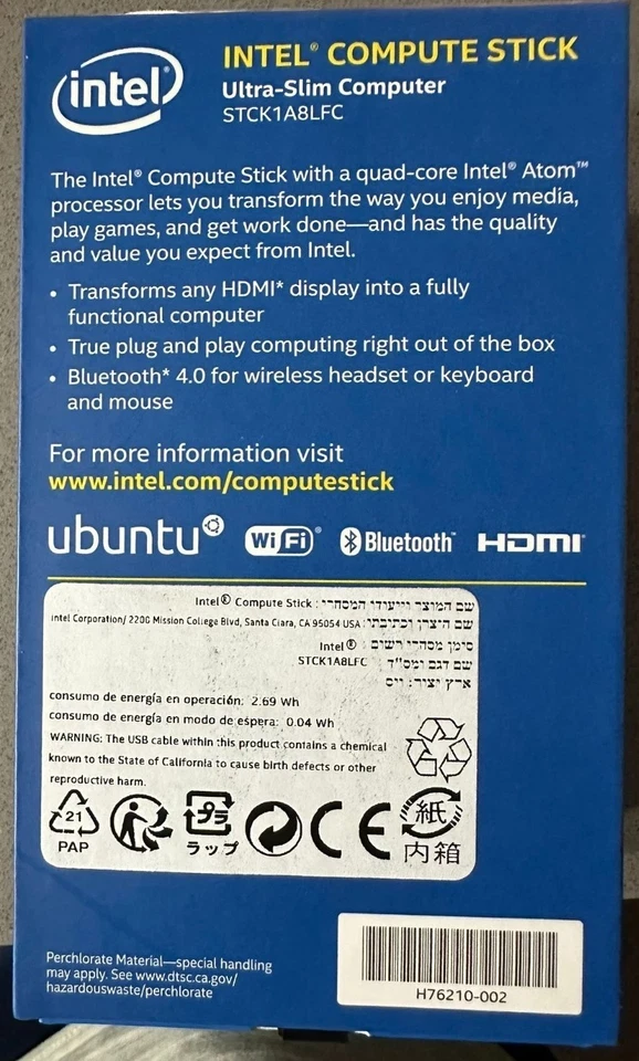 Intel Compute Stick (STCK1A8LFC) 1gb - Linux (Ubuntu 14.04) - Sealed - Image 4 of 4