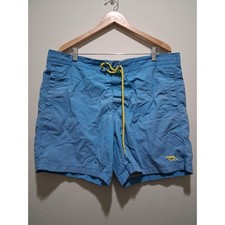 Rodd Gunn Swim Trunks Shorts Blue Yellow Logo Mens XL Elastic Waist