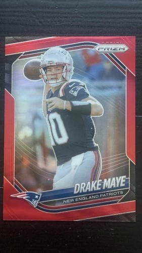 Drake Maye 2025 Panini Prizm Football #165 SSP Red Parallel Short Print Case Hit