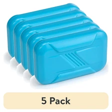 (5 pack) Your Zone Reusable Ice Pack for Kids Lunch Box, Aqua, Light Weight