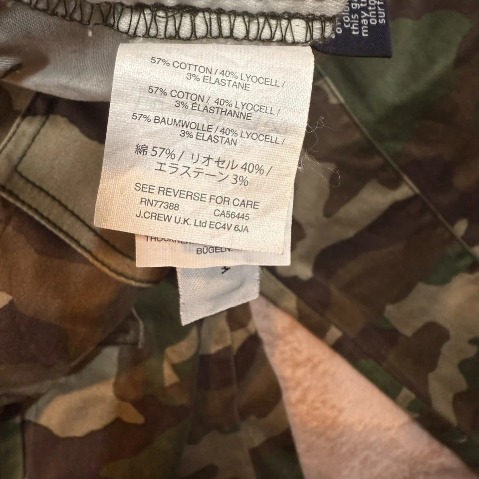 J. Pantalones cargo Crew para mujer talla 8 corte recto camuflaje tobillo varios bolsillos Foto 4 de 4